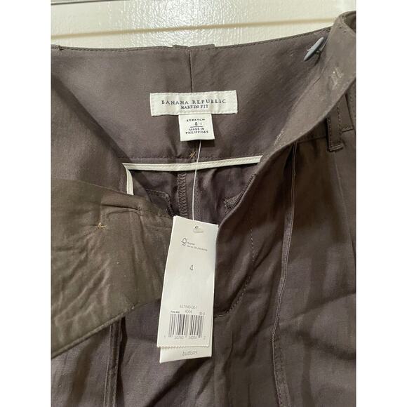 Banana Republic Martin Fit Shorts Brown Womens Tag Size 4 Regular Rolled Cuff - Picture 7 of 13
